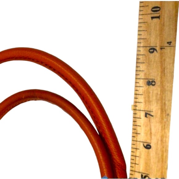 Michael Kors Orange Pebbled Leather Zip Top Satchel Shoulder Bag - Picture 14 of 15